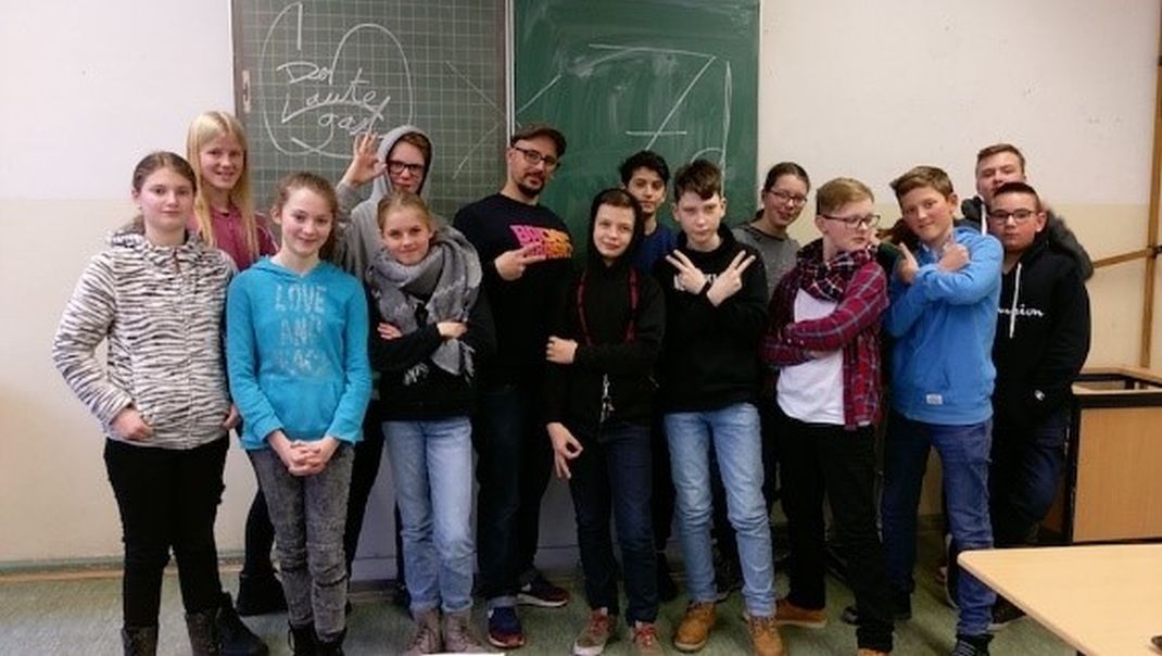 Rap Workshop mit der 7d des Jakob-Fugger-Gymnasium in Augsburg und Stefan Beckenbauer